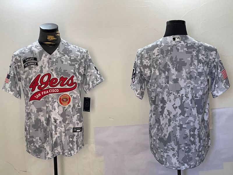 Men San Francisco 49ers Blank Nike Arctic Camo 2024 Salute to Service Limited NFL Jersey style 4